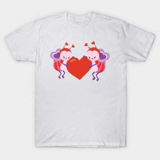 Cute Bee Valentine's day Design T-Shirt